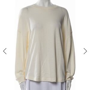 Jenni Kayne Marina Drop Shoulder Cotton Sweater in Ivory Size XS EUC